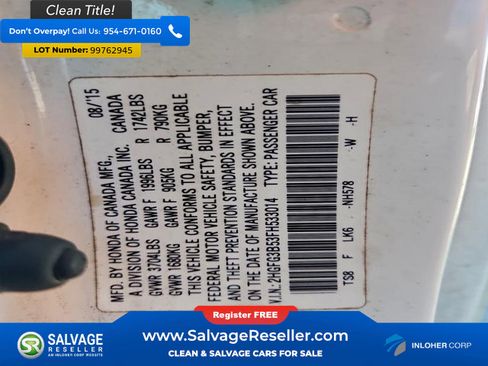 Used 2015 Honda Civic LX image 16