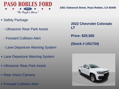 Used 2022 Chevrolet Colorado LT w/ Fleet Safety Package RWD image 6