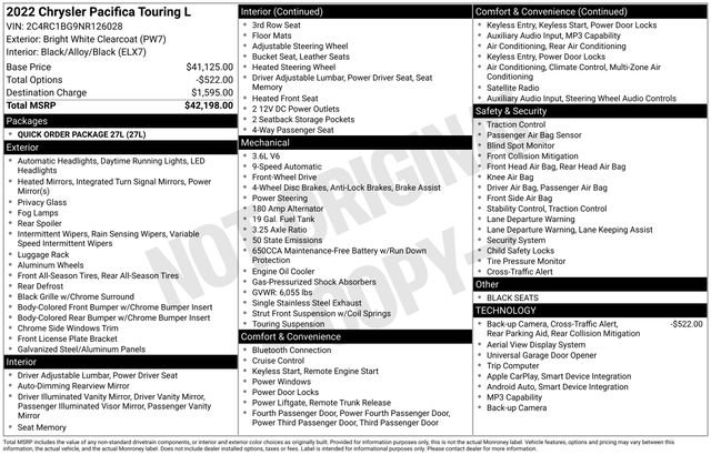 Used 2022 Chrysler Pacifica Touring-L FWD image 34