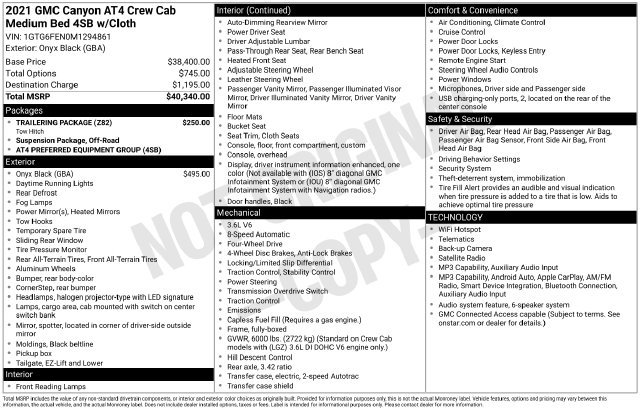 Used 2021 GMC Canyon AT4 w/ Trailering Package AWD/4WD image 32