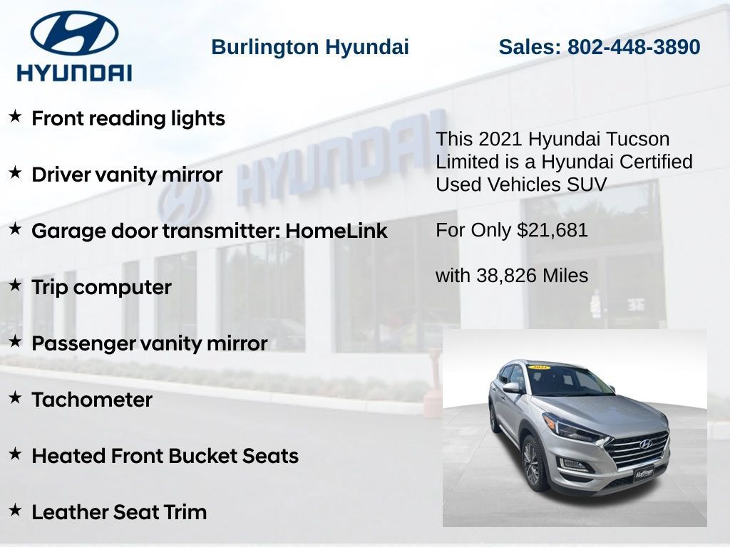 Certified 2021 Hyundai Tucson Limited AWD/4WD image 29