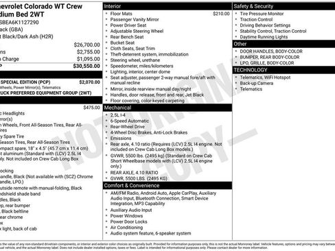 Used 2019 Chevrolet Colorado W/T w/ Custom Special Edition image 5