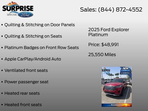 Certified 2025 Ford Explorer Platinum w/ Ultimate Package AWD/4WD image 23