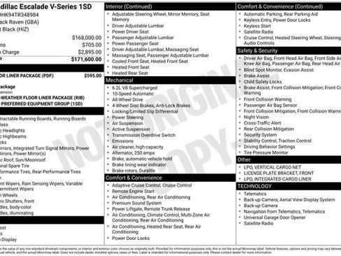 New 2026 Cadillac Escalade V w/ LPO, Floor Liner Package AWD/4WD image 26
