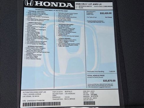 New 2026 Honda CR-V LX image 17