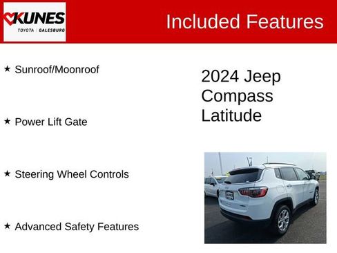 Used 2024 Jeep Compass Latitude w/ Sun and Sound Group AWD/4WD image 3