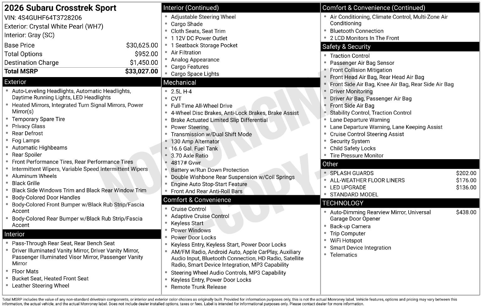 Certified 2026 Subaru Crosstrek 2.5i Sport AWD/4WD image 34