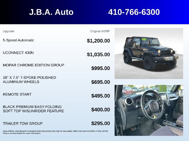 Used 2013 Jeep Wrangler Sahara w/ Mopar Chrome Edition Group AWD/4WD image 5