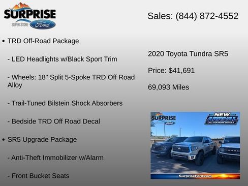 Used 2020 Toyota Tundra SR5 w/ TRD Off-Road Package AWD/4WD image 6