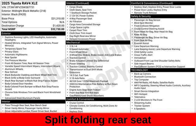 Used 2025 Toyota RAV4 XLE FWD image 66