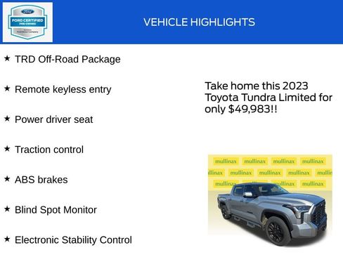 Used 2023 Toyota Tundra Limited w/ TRD Off-Road Package AWD/4WD image 18