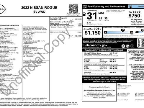 Used 2022 Nissan Rogue SV AWD/4WD image 2
