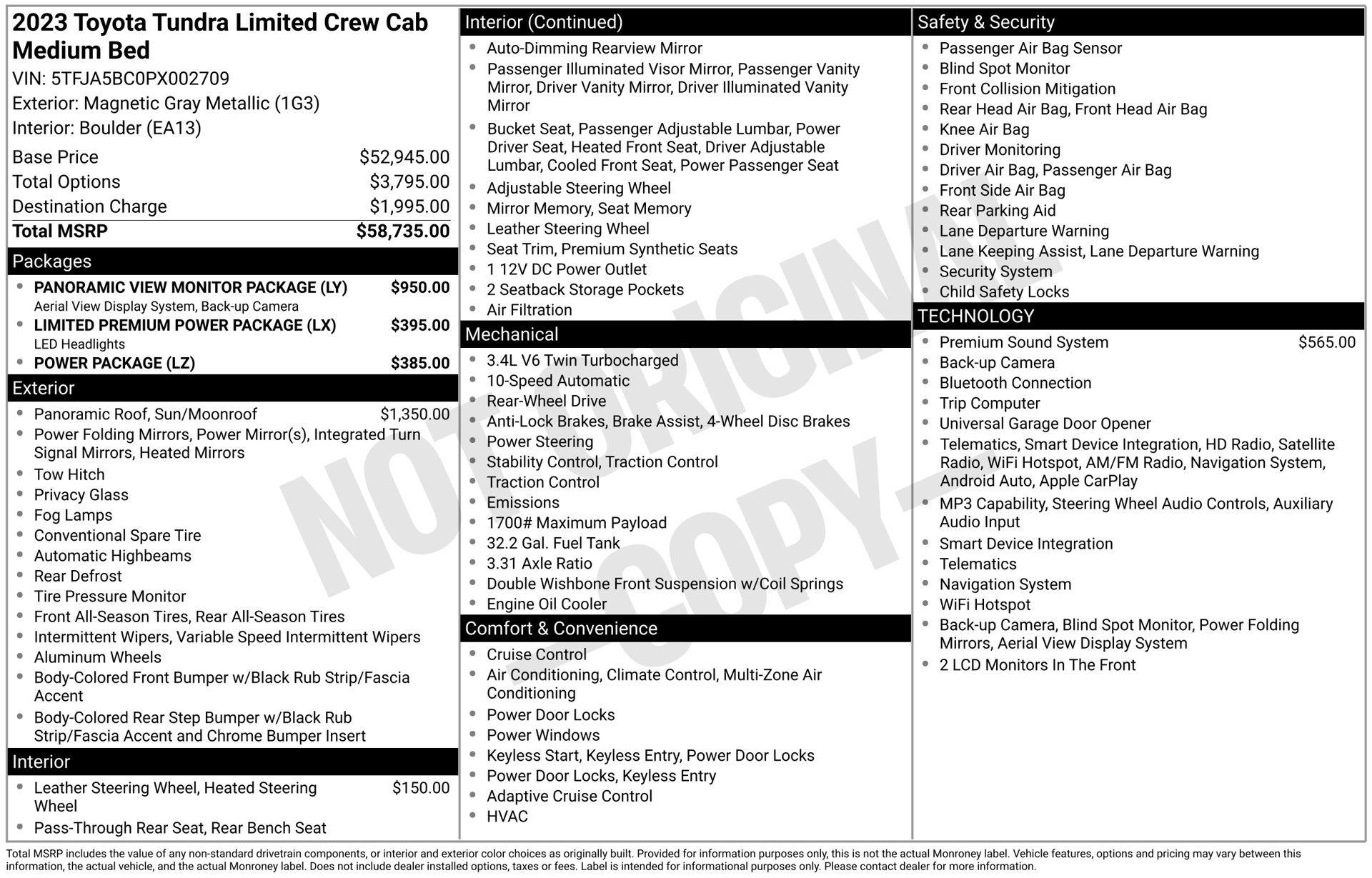 Used 2023 Toyota Tundra Limited RWD image 32