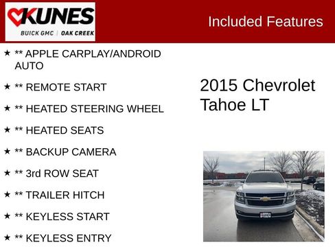Used 2015 Chevrolet Tahoe LT w/ Luxury Package image 2