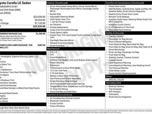 Used 2024 Toyota Corolla LE w/ LE Convenience Package FWD image 2