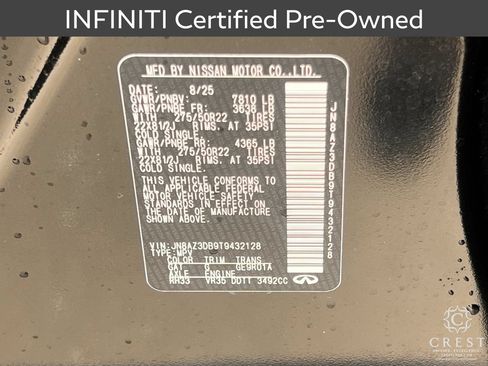 Certified 2026 INFINITI QX80 4WD w/ Sport Exterior Package image 34