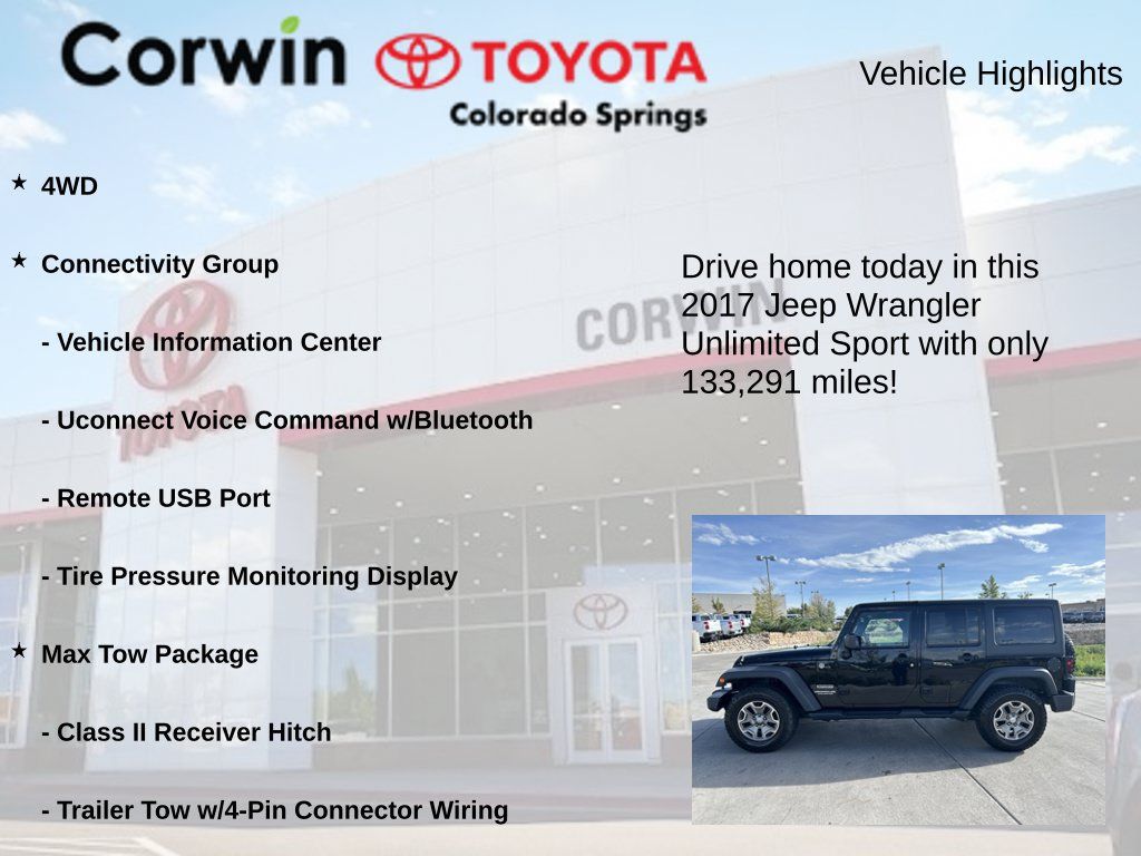 Used 2017 Jeep Wrangler Unlimited Sport w/ Quick Order Package 24S AWD/4WD image 7