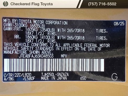 Used 2025 Toyota Land Cruiser w/ Premium Package AWD/4WD image 34