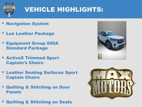 Used 2025 Ford Explorer Platinum w/ LUX Leather Package AWD/4WD image 6