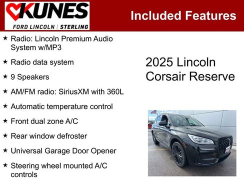 Used 2025 Lincoln Corsair Reserve w/ Jet Appearance Package image 3