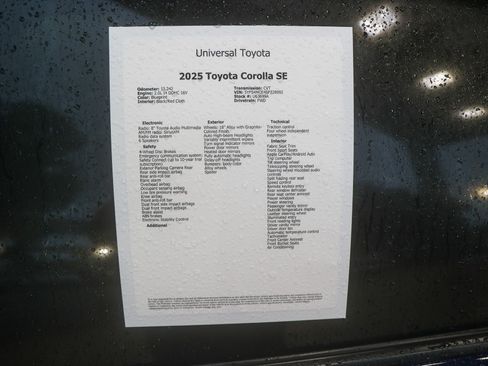 Certified 2025 Toyota Corolla SE FWD image 43