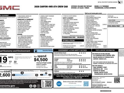 New 2026 GMC Canyon AT4 w/ Technology Plus Package