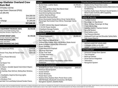 Used 2022 Jeep Gladiator Overland w/ Popular Equipment Package AWD/4WD image 12