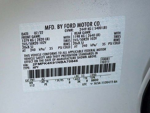 Used 2022 Ford Edge Titanium w/ Equipment Group 301A AWD/4WD image 45