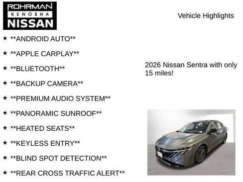 New 2026 Nissan Sentra SV w/ SV Convenience Package FWD image 8