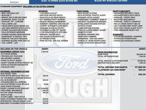 Used 2020 Ford F150 Platinum w/ Equipment Group 701A Luxury image 2