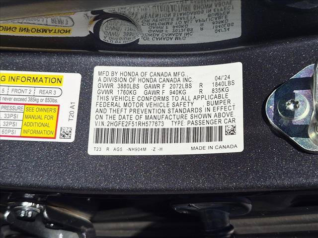 Certified 2024 Honda Civic Sport image 23