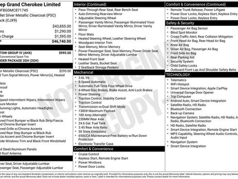 Certified 2021 Jeep Grand Cherokee Limited w/ Trailer Tow Group IV AWD/4WD image 2
