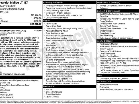 Used 2012 Chevrolet Malibu LT w/ Power Convenience Package FWD image 5