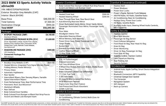 Certified 2023 BMW X3 xDrive30i w/ M Sport Package AWD/4WD image 21