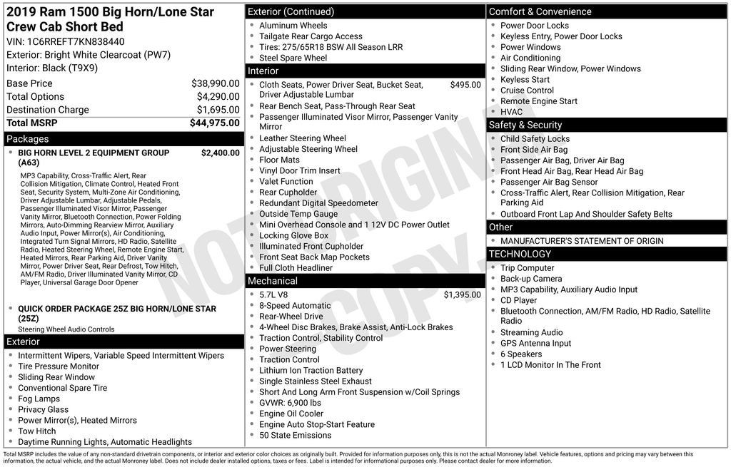 Used 2019 RAM 1500 Big Horn RWD image 6