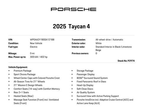 Used 2025 Porsche Taycan AWD/4WD image 13