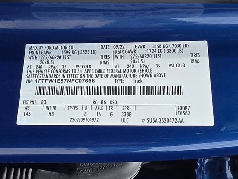 Used 2022 Ford F150 Lariat w/ Equipment Group 502A High AWD/4WD image 50