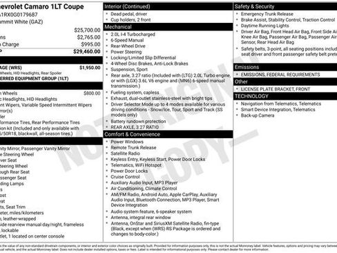 Used 2016 Chevrolet Camaro LT w/ RS Package image 4