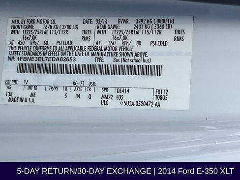 Used 2014 Ford E-350 and Econoline 350 XLT image 35