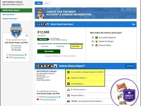 Used 2018 Toyota C-HR XLE image 10