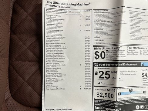 Used 2026 BMW X5 xDrive40i w/ Climate Comfort Package image 42