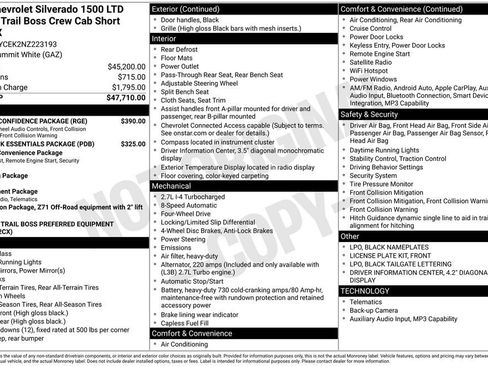 Used 2022 Chevrolet Silverado 1500 Custom Trail Boss w/ Safety Confidence Package image 9