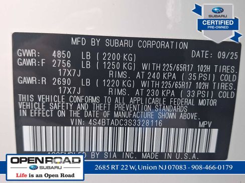 Certified 2025 Subaru Outback Premium AWD/4WD image 38