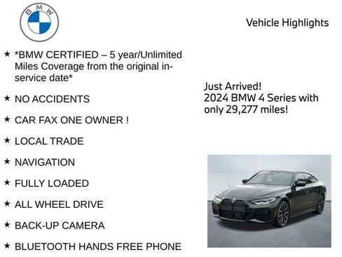 Certified 2024 BMW 430i Gran Coupe xDrive w/ M Sport Package (Priority 1) image 10