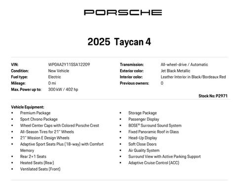 Used 2025 Porsche Taycan AWD/4WD image 13