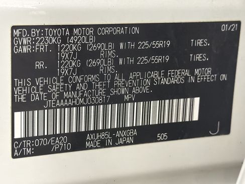 Used 2021 Toyota Venza XLE w/ Softex Package AWD/4WD image 34