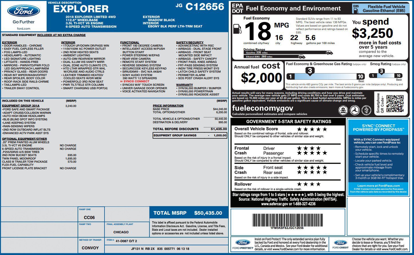 Used 2018 Ford Explorer Limited w/ Equipment Group 301A AWD/4WD image 38
