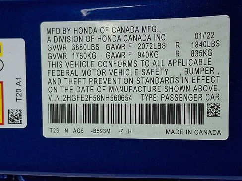 Used 2022 Honda Civic Sport image 27