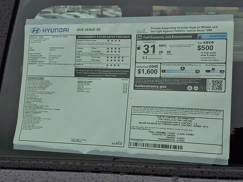 New 2026 Hyundai Venue SE FWD image 3