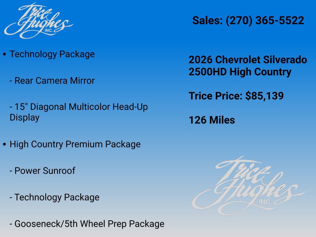 New 2026 Chevrolet Silverado 2500 High Country w/ High Country Premium Package AWD/4WD image 8